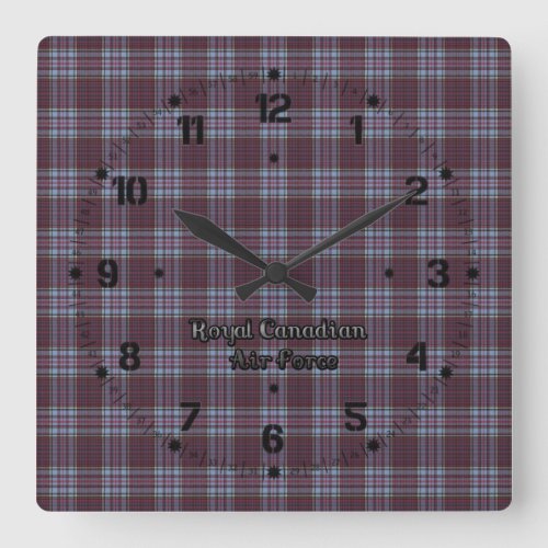 Royal Canadian Air Force RCAF Tartan Square Wall Clock