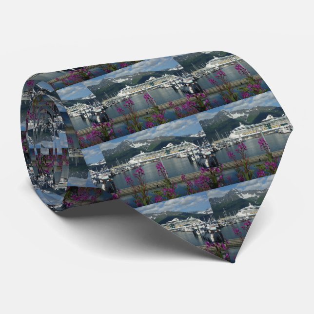 Royal Caribbean in Seward Alaska Neck Tie (Rolled)