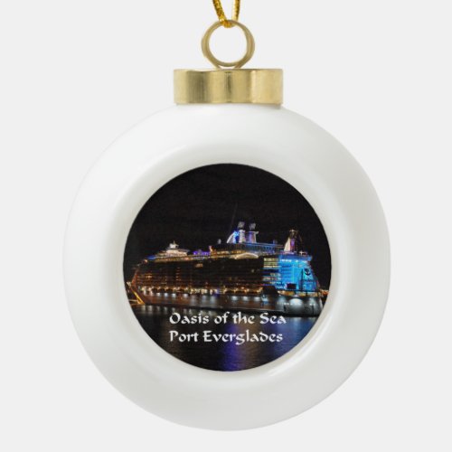 Royal Caribbean Oasis of the Seas Ceramic Ball Christmas Ornament