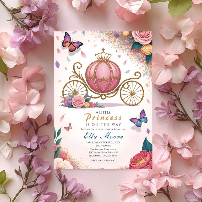 Royal Carriage Princess Baby Shower Invitation (Creator Uploaded)