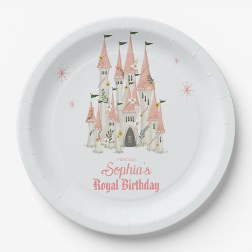 Royal Castle Birthday Party Plates Pink