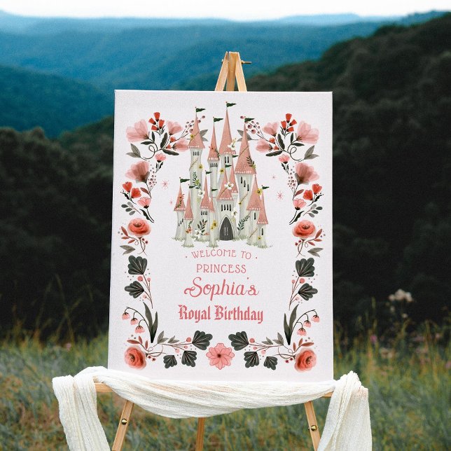 Royal Castle Birthday Welcome Sign Pink (Creator Uploaded)