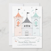 Royal Castle Boy Girl Twin Baby Shower Invitation (Front)