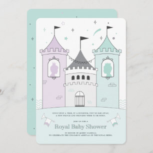 Royal Castle Boy Girl Twins Baby Shower Invitation