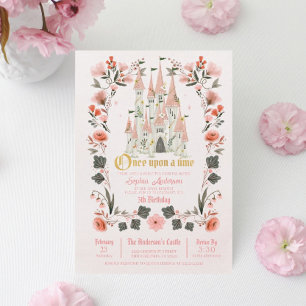 Royal Castle Pink Birthday Invite - Any Age Photo