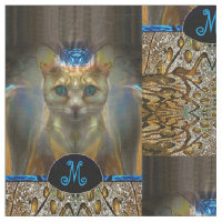 Royal Cat Animal Print Monogram Fabric