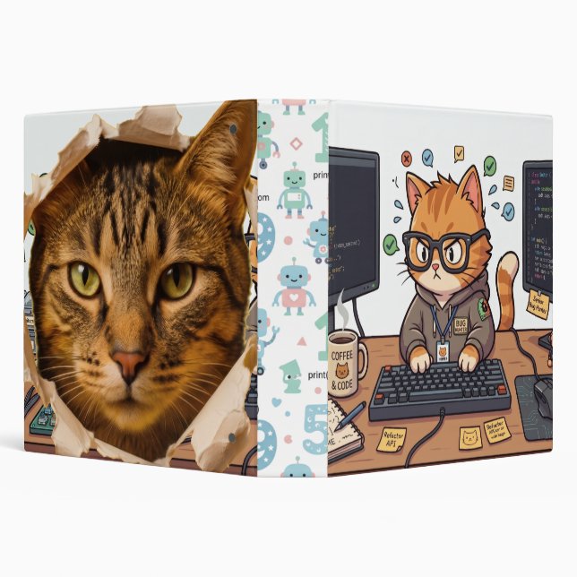 Royal Cat Bookmark 3 Ring Binder (Background)