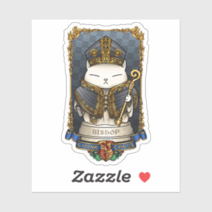Royal Cat Chess Bishop Piece Sticker