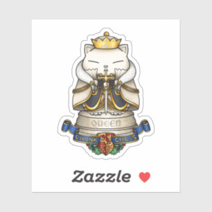 Royal Cat Chess Queen Piece Sticker
