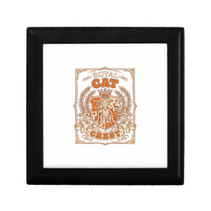 Royal Cat Crest Cat Heraldry Coat of Arms Vintage Gift Box