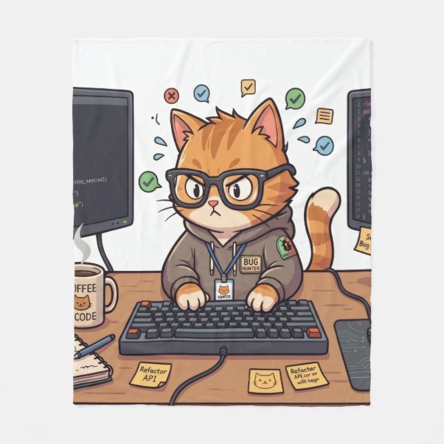Royal Cat  Fleece Blanket (Front)