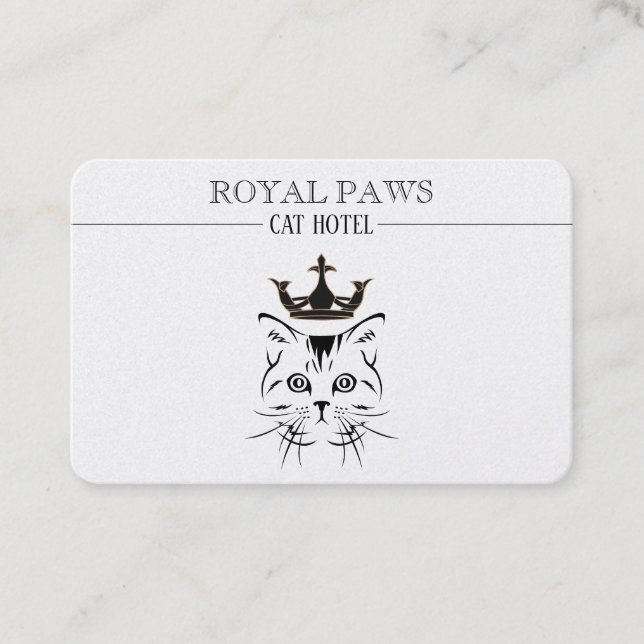 Royal Cat Hotel Logo Business Card (Front)