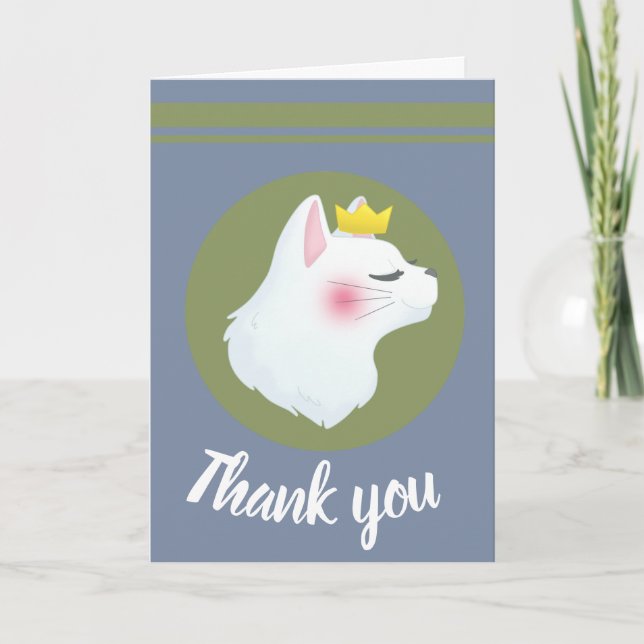 Royal Cat Letterpress Thank You Card (Front)
