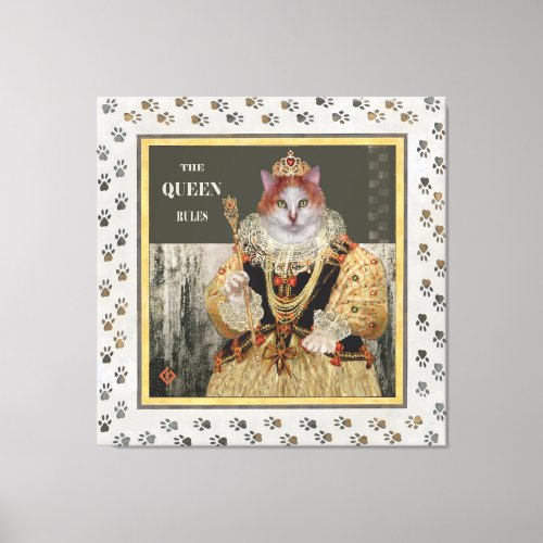 Royal Cat Rules Canvas Print __ Queen
