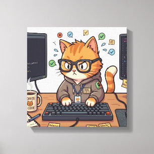 Royal Cat Stretched Canvas   Elegant Cat Wall Art