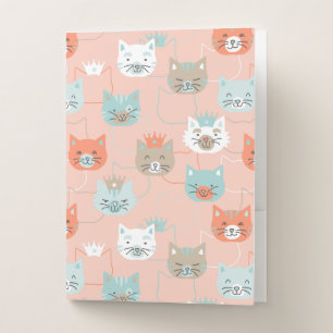 Royal Cats Pattern Pocket Folder