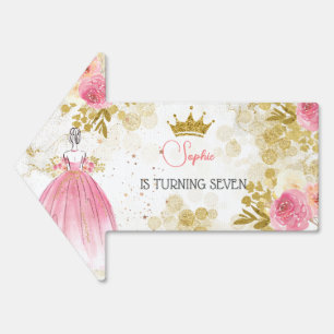 Royal celebration pink princess birthday sign