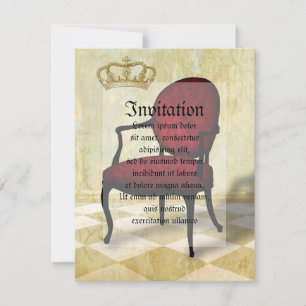 Royal Chair and Crown Invitation