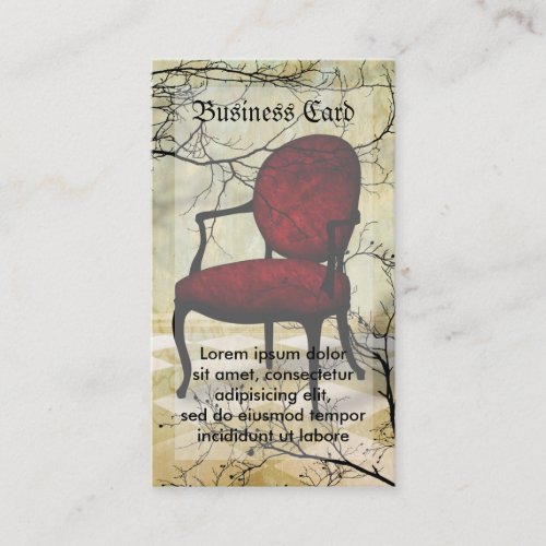 Royal Chair with Branches Business Card Template