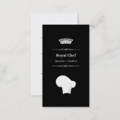 Royal Chef - Professional Modern Black White Business Card (Front/Back)