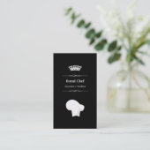 Royal Chef - Professional Modern Black White Business Card (Standing Front)