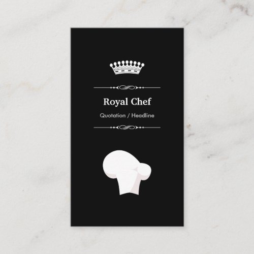 Royal Chef - Professional Modern Black White Business Cards
