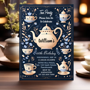Royal Chic Adult Fairy Tea Party 60th Birthday Invitation