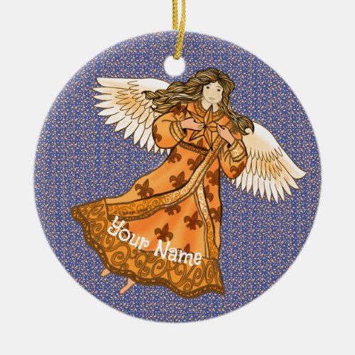 Royal Christian angel  Ceramic Ornament
