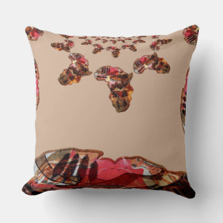 Royal Classic Africa map Cotton Throw Pillow