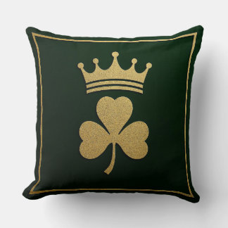 Royal Clover Emblem St. Patrick’s Day Throw Pillow