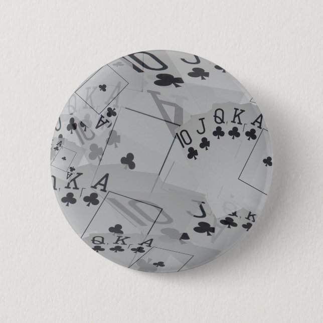 Royal Club Flush Poker Cards Pattern, Button (Front)
