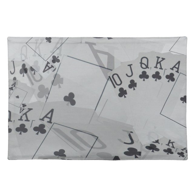 Royal Club Flush Poker Cards Pattern, Placemat (Front)