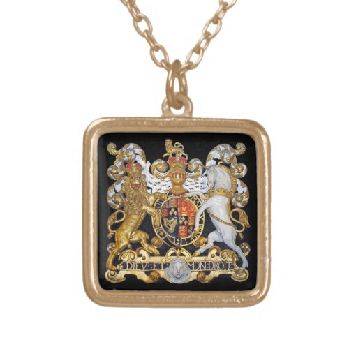 Royal Coat of Arms  Gold Plated Necklace