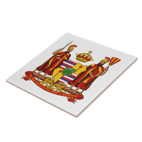 Royal Coat of Arms of the Kingdom of Hawaii Ceramic Tile