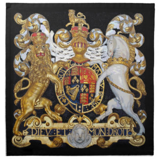 Royal Coat of Arms, United Kingdom. Cloth Napkin