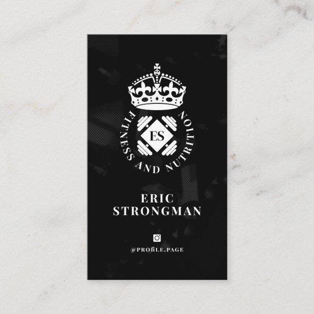 Royal coat of army gym fitness trainer business card (Front)
