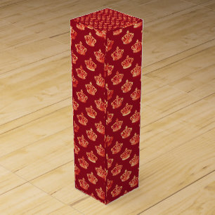 Royal Collection Gold and Red Crown Wine Box