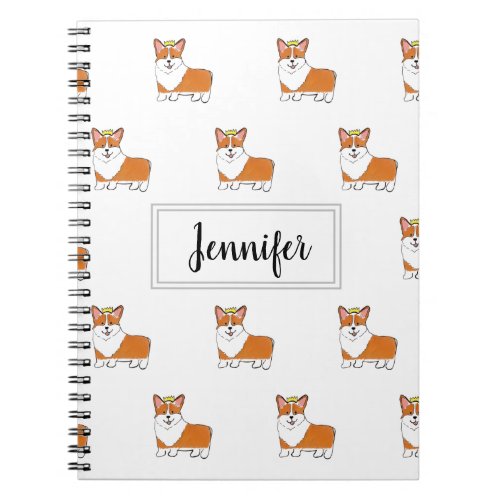 Royal corgi dog personalised notebook