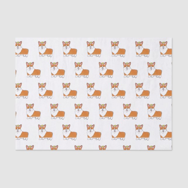 Royal corgi dog with crown tissue paper (Front)