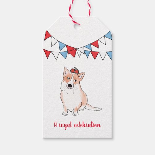 Royal corgi gift tag