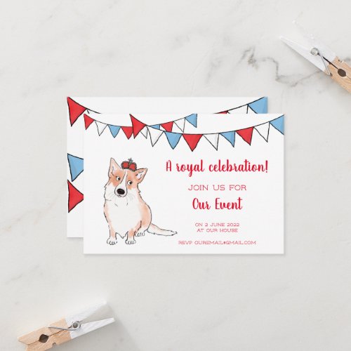 Royal corgi party invite small