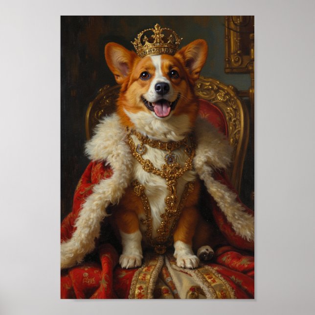 Royal Corgi Portrait Poster (Front)