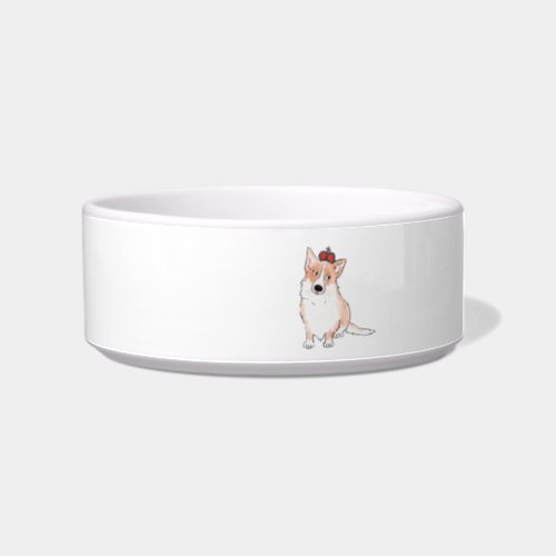 Royal corgi smaller ceramic pet bowl