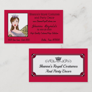 Royal Costumes and Party Decor Business Card