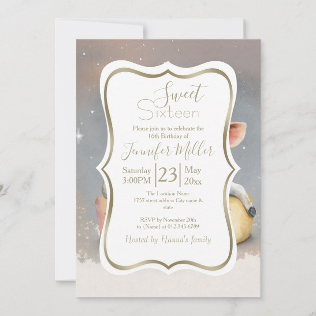 Royal Cow Dreaming on Cheese Throne                Invitation (Front)