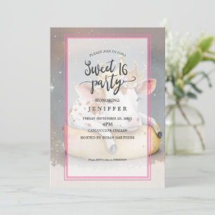 Royal Cow Dreaming on Cheese Throne Invitation