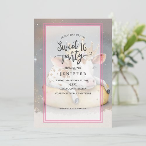 Royal Cow Dreaming on Cheese Throne                Invitation