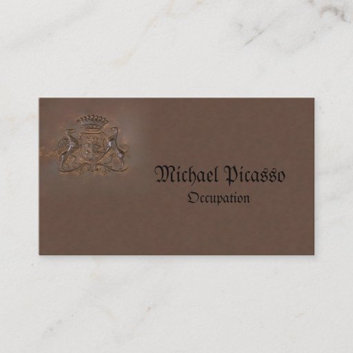 Customizable Royal Crest ~ Business Card Regal Bronze Logo