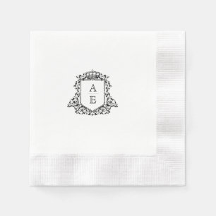 Royal Crest Emblem Monogram Wedding Napkins