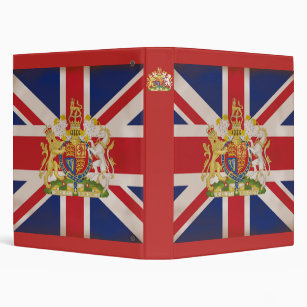 Royal Crest on Union Jack. 3 Ring Binder